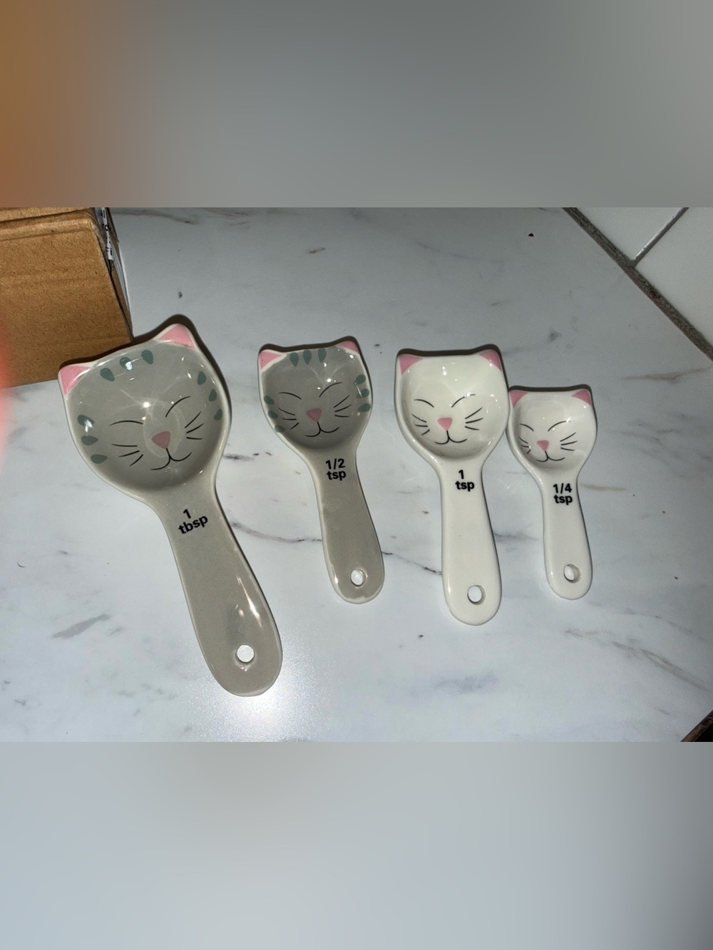 Cat Ceramic Measuring Spoons new